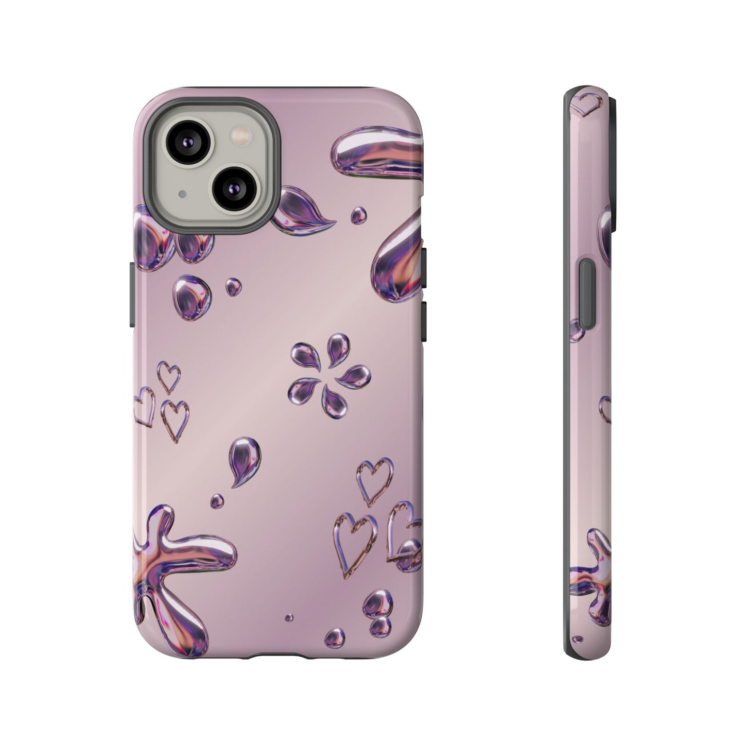 Purple Floral Tough Phone Case, Trendy Accessories for Teens, Gift for Her, Stylish Cell Phone Cover, Cute Pink Case, Mother's Day Gift