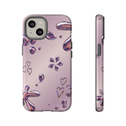 Purple Floral Tough Phone Case, Trendy Accessories for Teens, Gift for Her, Stylish Cell Phone Cover, Cute Pink Case, Mother's Day Gift