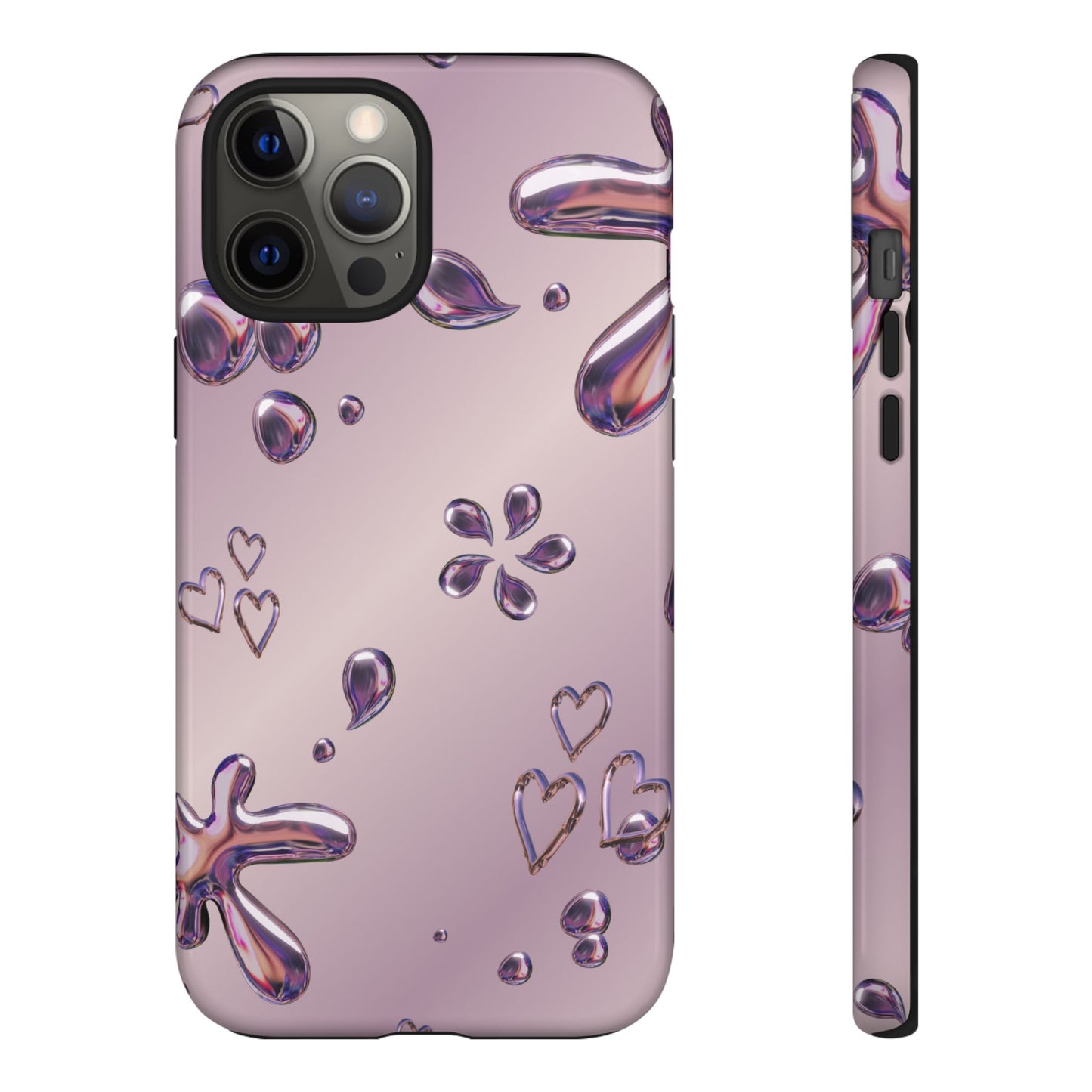 Purple Floral Tough Phone Case, Trendy Accessories for Teens, Gift for Her, Stylish Cell Phone Cover, Cute Pink Case, Mother's Day Gift