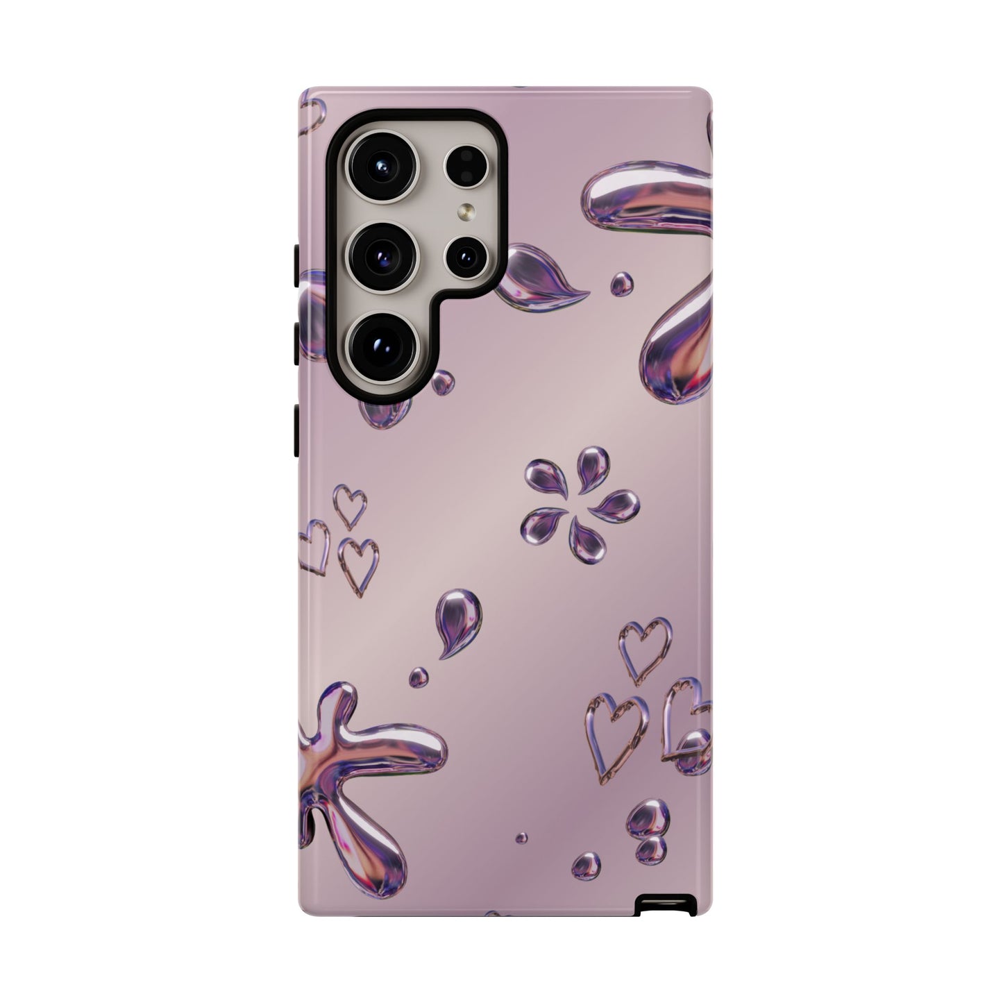 Purple Floral Tough Phone Case, Trendy Accessories for Teens, Gift for Her, Stylish Cell Phone Cover, Cute Pink Case, Mother's Day Gift