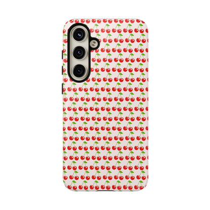 Cherry Pattern Phone Case - Tough Cases, Cute Phone Accessory, Fruit Design Case, Gift for Her, Stylish Protection