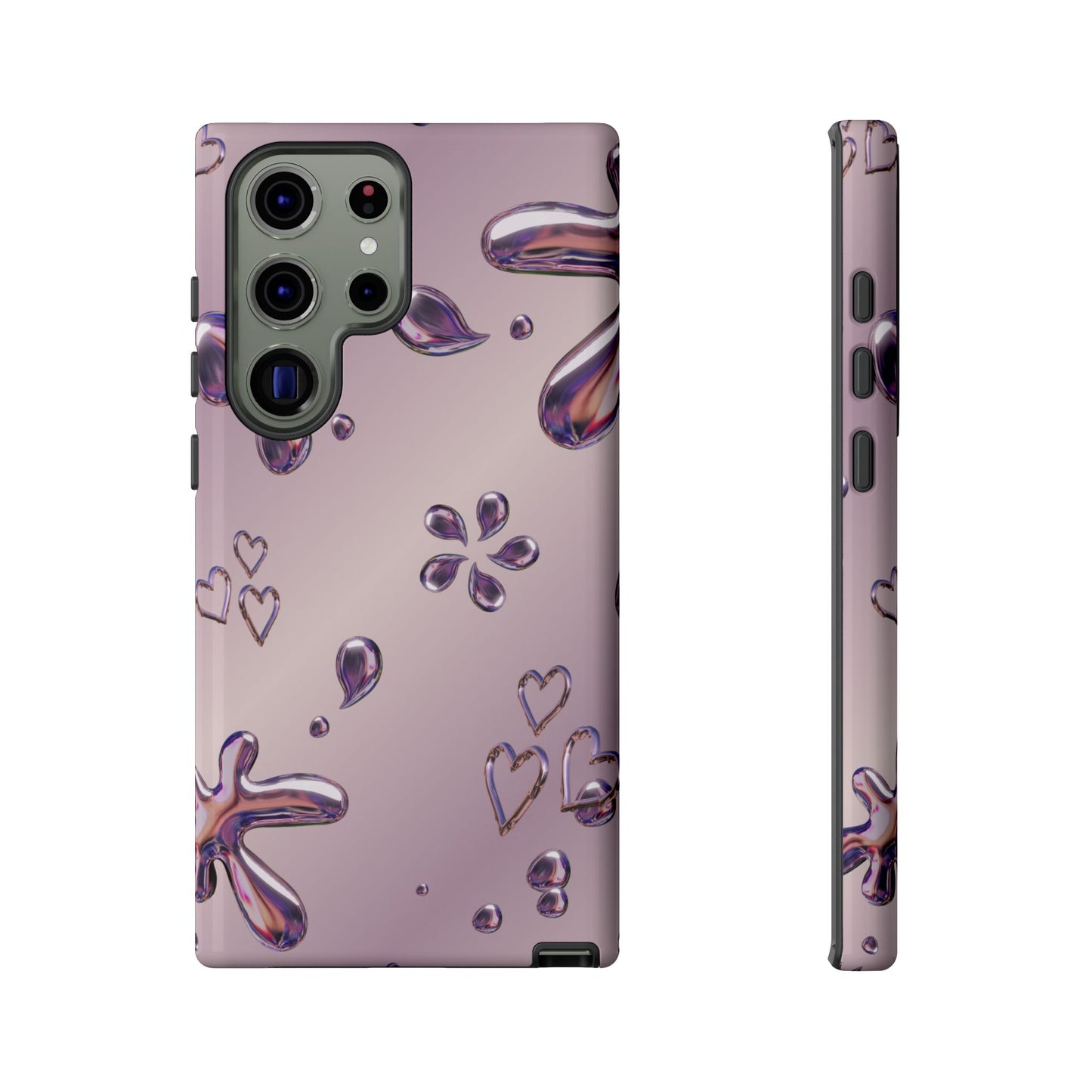 Purple Floral Tough Phone Case, Trendy Accessories for Teens, Gift for Her, Stylish Cell Phone Cover, Cute Pink Case, Mother's Day Gift
