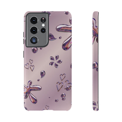 Purple Floral Tough Phone Case, Trendy Accessories for Teens, Gift for Her, Stylish Cell Phone Cover, Cute Pink Case, Mother's Day Gift