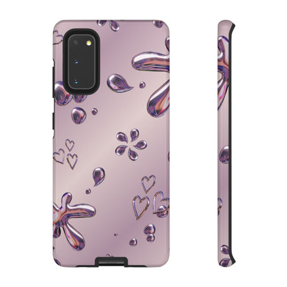 Purple Floral Tough Phone Case, Trendy Accessories for Teens, Gift for Her, Stylish Cell Phone Cover, Cute Pink Case, Mother's Day Gift