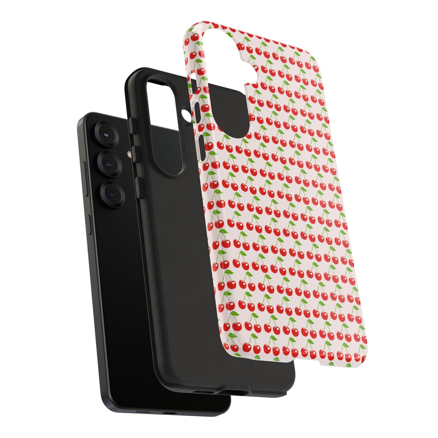 Cherry Pattern Phone Case - Tough Cases, Cute Phone Accessory, Fruit Design Case, Gift for Her, Stylish Protection