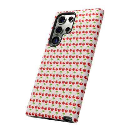 Cherry Pattern Phone Case - Tough Cases, Cute Phone Accessory, Fruit Design Case, Gift for Her, Stylish Protection