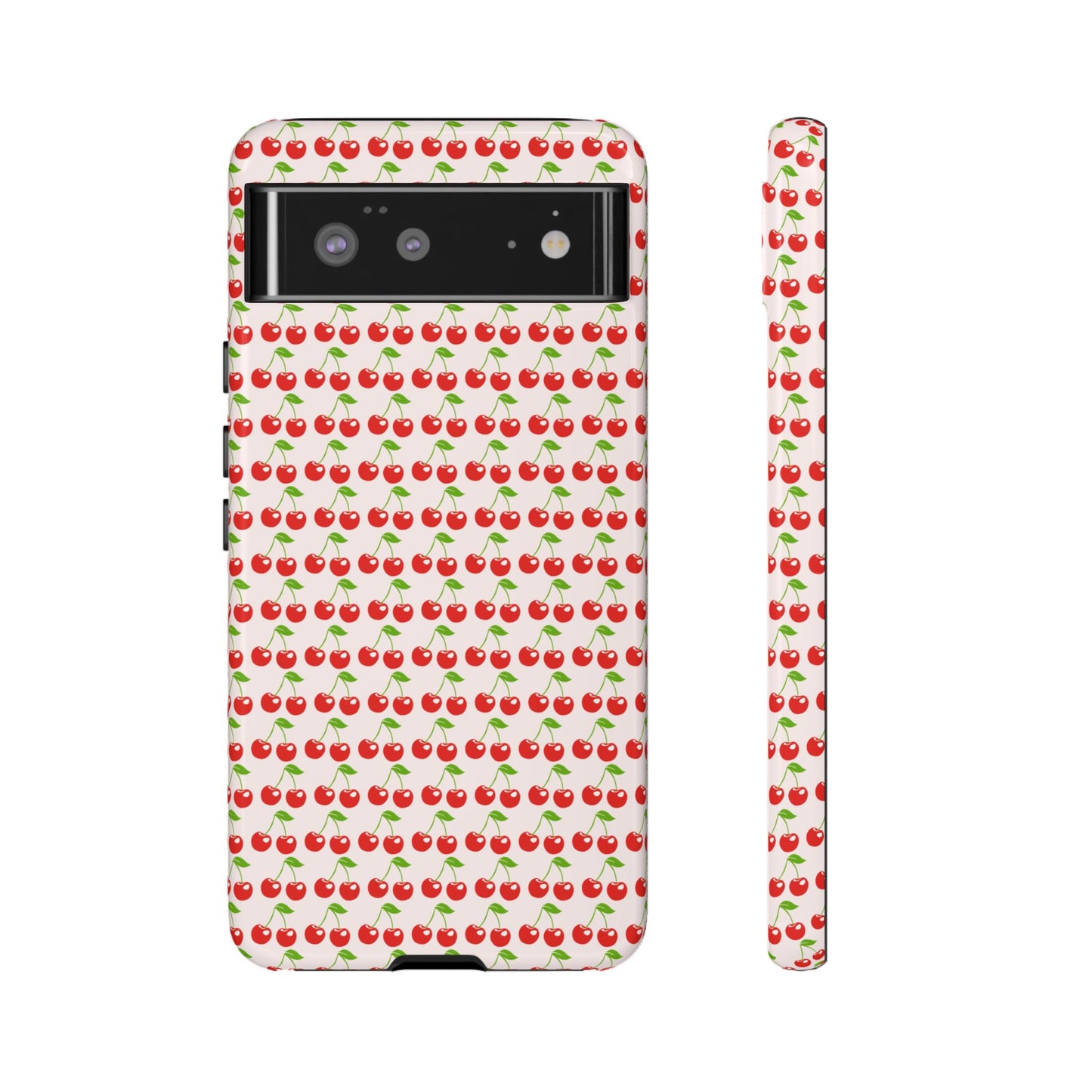 Cherry Pattern Phone Case - Tough Cases, Cute Phone Accessory, Fruit Design Case, Gift for Her, Stylish Protection