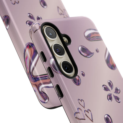 Purple Floral Tough Phone Case, Trendy Accessories for Teens, Gift for Her, Stylish Cell Phone Cover, Cute Pink Case, Mother's Day Gift