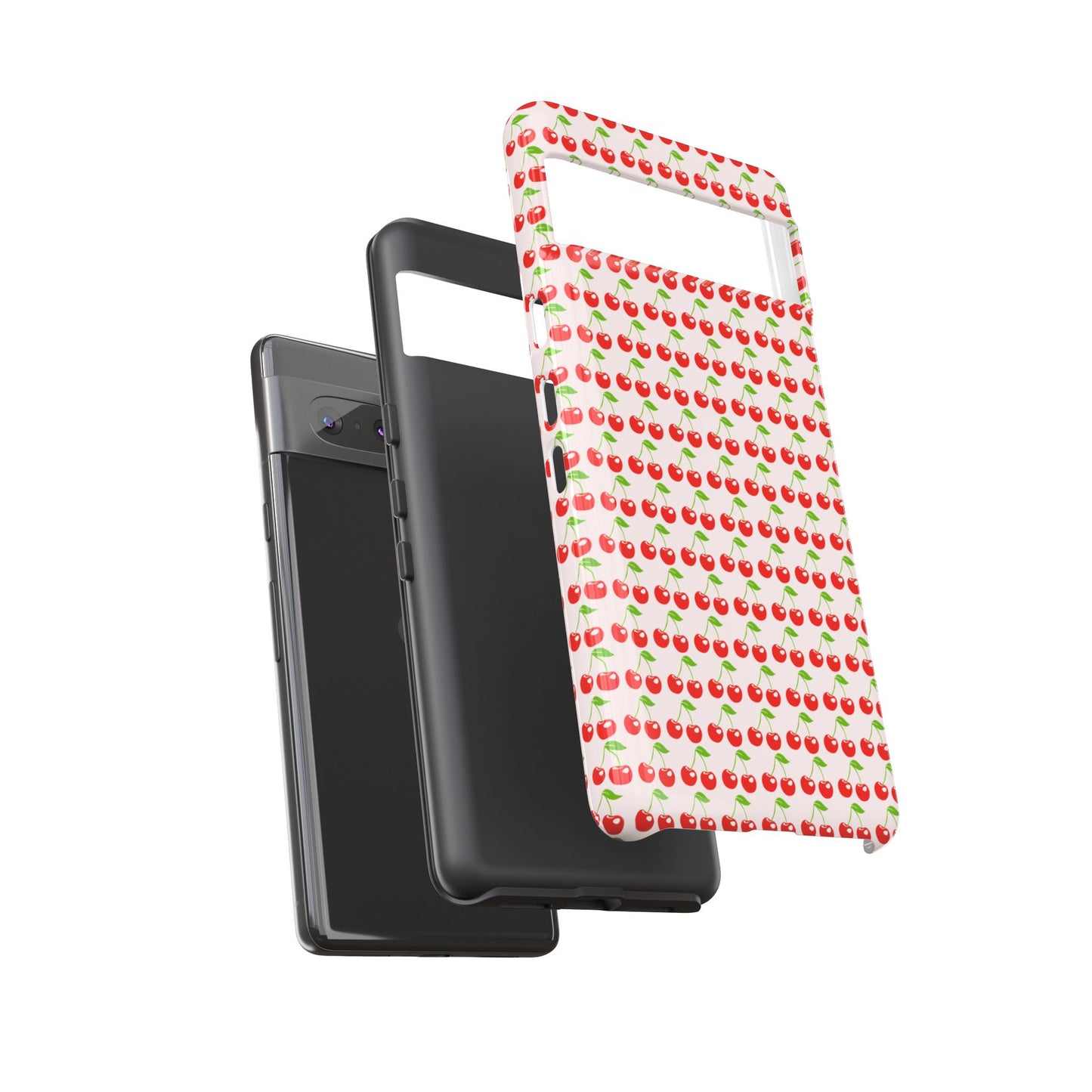 Cherry Pattern Phone Case - Tough Cases, Cute Phone Accessory, Fruit Design Case, Gift for Her, Stylish Protection