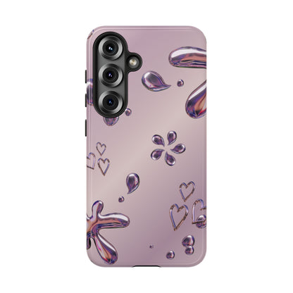 Purple Floral Tough Phone Case, Trendy Accessories for Teens, Gift for Her, Stylish Cell Phone Cover, Cute Pink Case, Mother's Day Gift