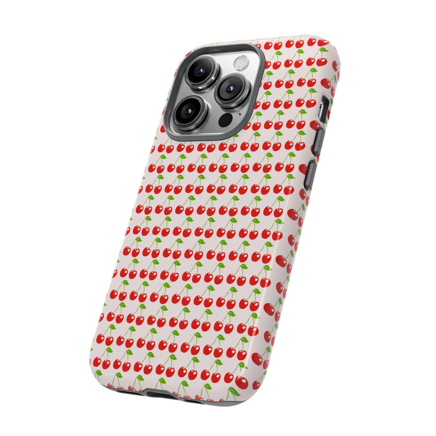 Cherry Pattern Phone Case - Tough Cases, Cute Phone Accessory, Fruit Design Case, Gift for Her, Stylish Protection