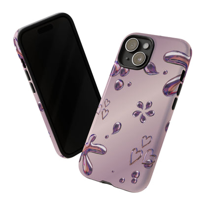 Purple Floral Tough Phone Case, Trendy Accessories for Teens, Gift for Her, Stylish Cell Phone Cover, Cute Pink Case, Mother's Day Gift
