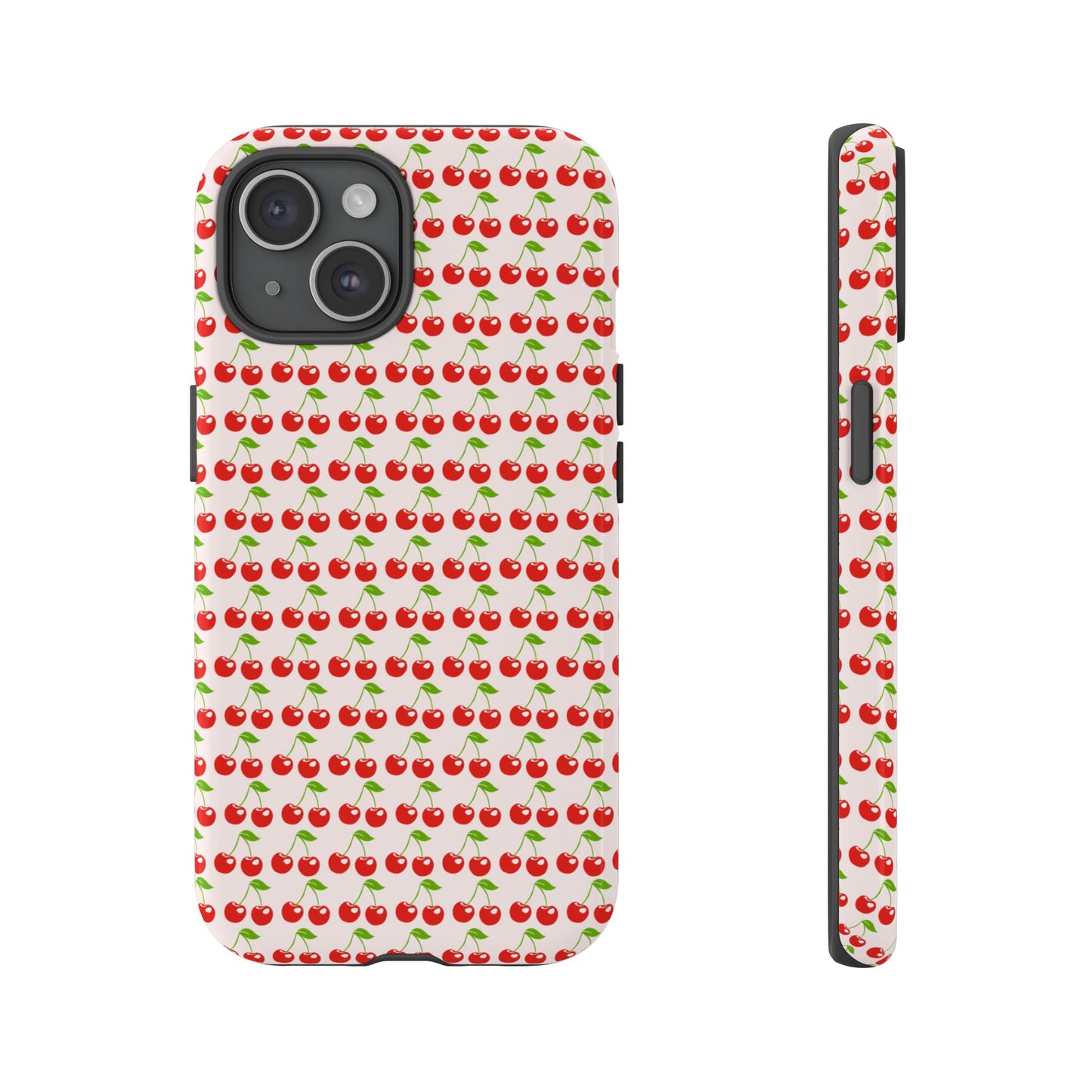 Cherry Pattern Phone Case - Tough Cases, Cute Phone Accessory, Fruit Design Case, Gift for Her, Stylish Protection