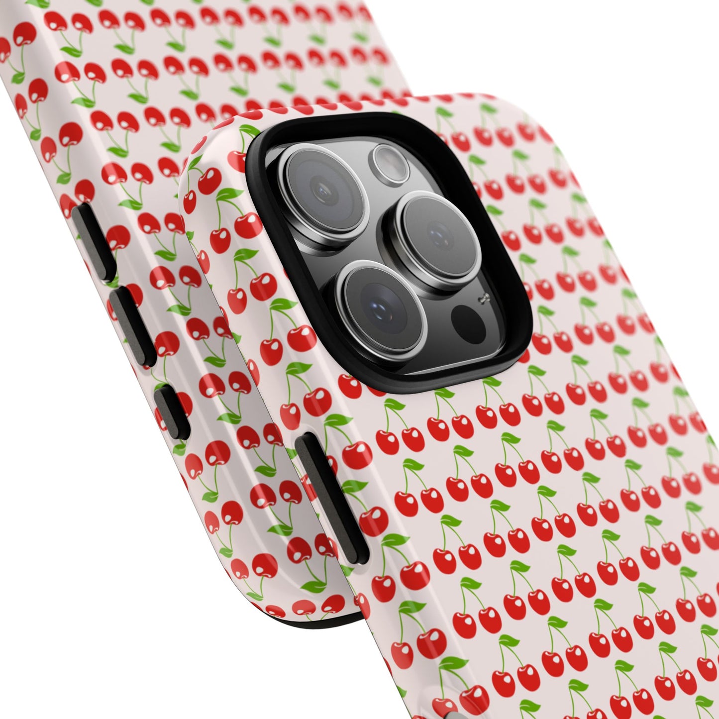 Cherry Pattern Phone Case - Tough Cases, Cute Phone Accessory, Fruit Design Case, Gift for Her, Stylish Protection