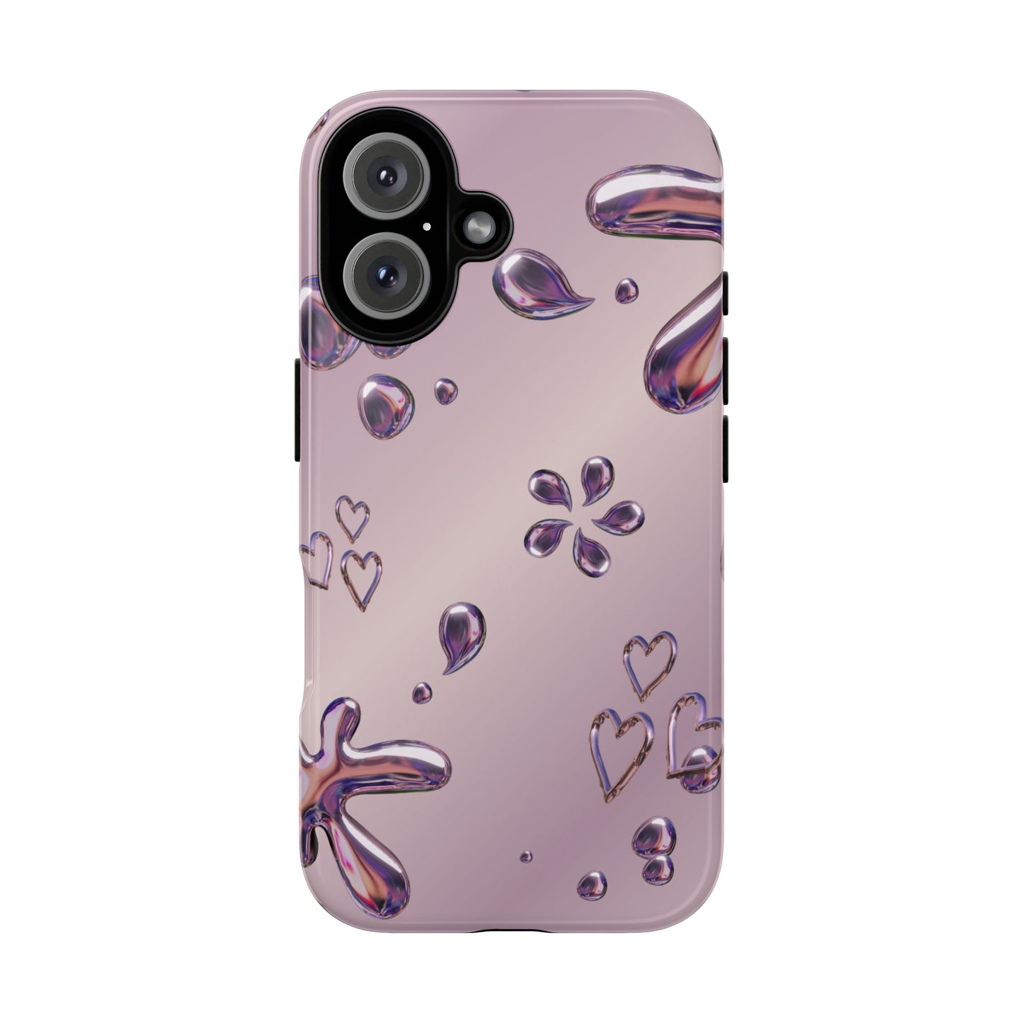 Purple Floral Tough Phone Case, Trendy Accessories for Teens, Gift for Her, Stylish Cell Phone Cover, Cute Pink Case, Mother's Day Gift