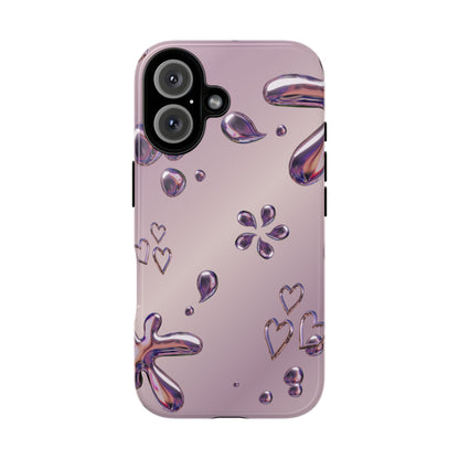 Purple Floral Tough Phone Case, Trendy Accessories for Teens, Gift for Her, Stylish Cell Phone Cover, Cute Pink Case, Mother's Day Gift