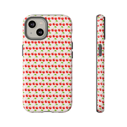 Cherry Pattern Phone Case - Tough Cases, Cute Phone Accessory, Fruit Design Case, Gift for Her, Stylish Protection