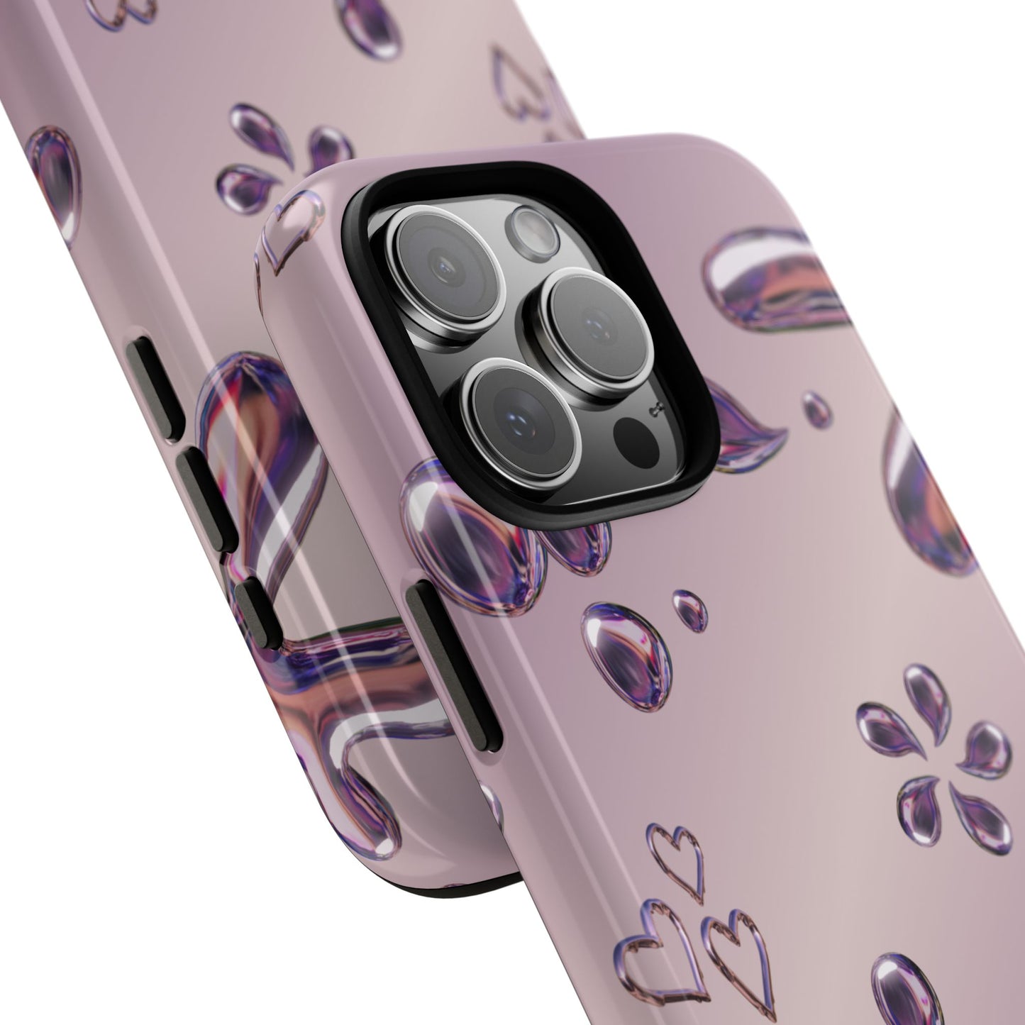 Purple Floral Tough Phone Case, Trendy Accessories for Teens, Gift for Her, Stylish Cell Phone Cover, Cute Pink Case, Mother's Day Gift