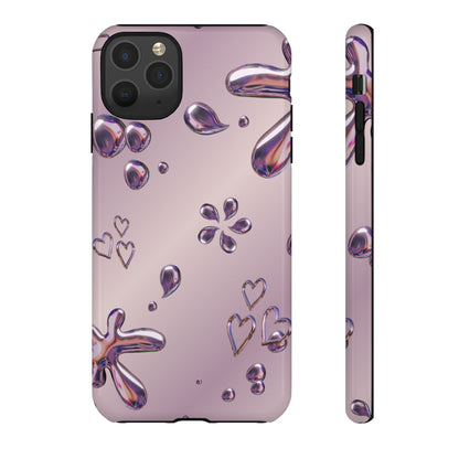 Purple Floral Tough Phone Case, Trendy Accessories for Teens, Gift for Her, Stylish Cell Phone Cover, Cute Pink Case, Mother's Day Gift