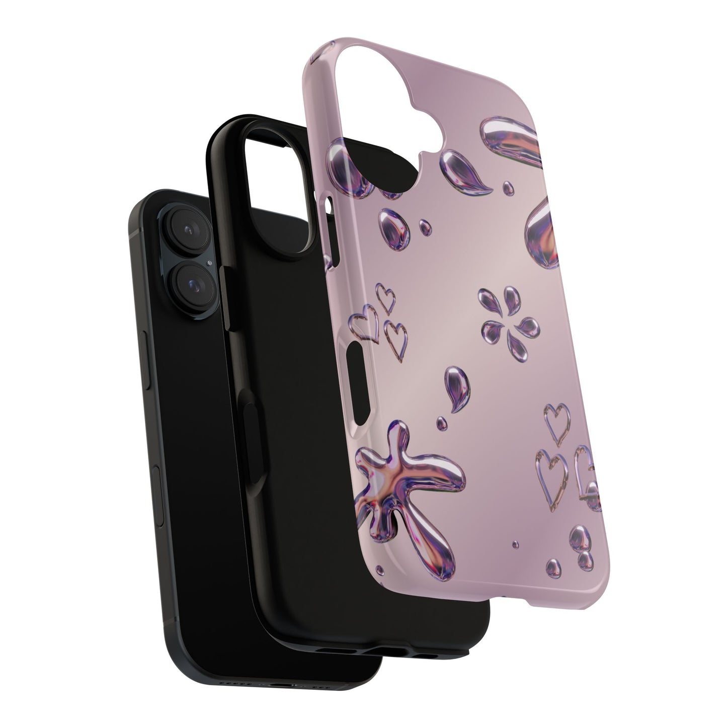 Purple Floral Tough Phone Case, Trendy Accessories for Teens, Gift for Her, Stylish Cell Phone Cover, Cute Pink Case, Mother's Day Gift