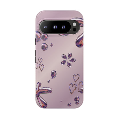 Purple Floral Tough Phone Case, Trendy Accessories for Teens, Gift for Her, Stylish Cell Phone Cover, Cute Pink Case, Mother's Day Gift