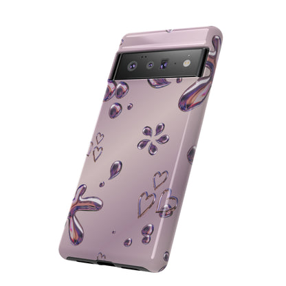 Purple Floral Tough Phone Case, Trendy Accessories for Teens, Gift for Her, Stylish Cell Phone Cover, Cute Pink Case, Mother's Day Gift