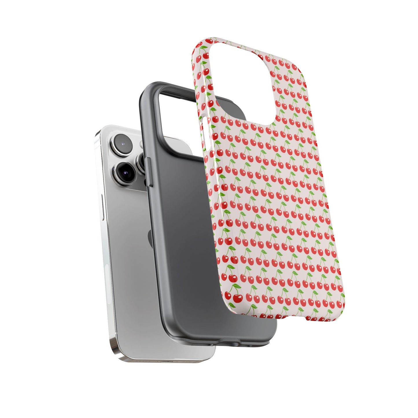 Cherry Pattern Phone Case - Tough Cases, Cute Phone Accessory, Fruit Design Case, Gift for Her, Stylish Protection