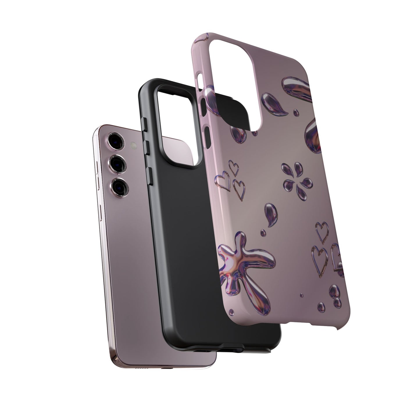 Purple Floral Tough Phone Case, Trendy Accessories for Teens, Gift for Her, Stylish Cell Phone Cover, Cute Pink Case, Mother's Day Gift