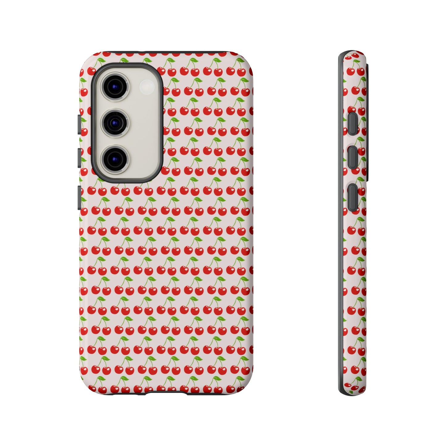 Cherry Pattern Phone Case - Tough Cases, Cute Phone Accessory, Fruit Design Case, Gift for Her, Stylish Protection