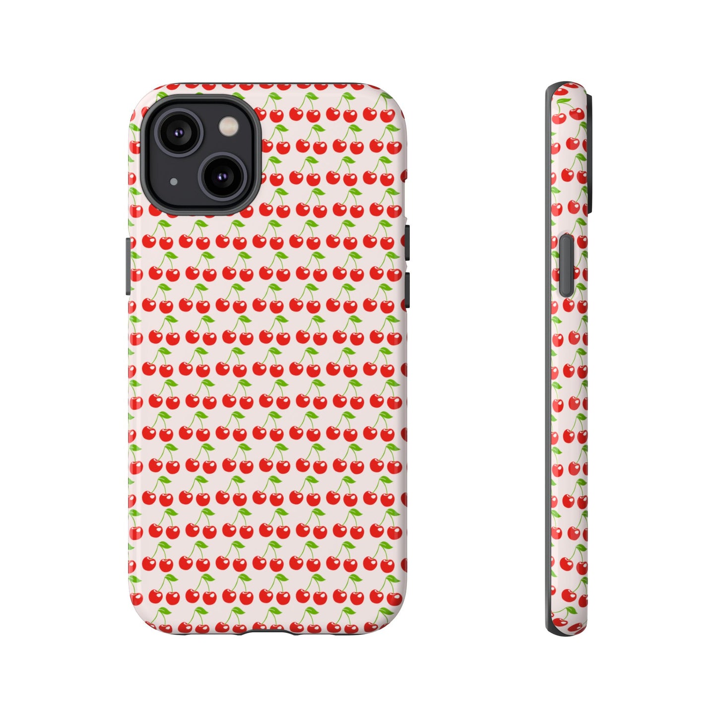 Cherry Pattern Phone Case - Tough Cases, Cute Phone Accessory, Fruit Design Case, Gift for Her, Stylish Protection