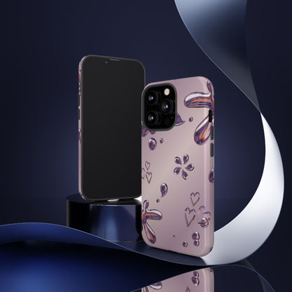 Purple Floral Tough Phone Case, Trendy Accessories for Teens, Gift for Her, Stylish Cell Phone Cover, Cute Pink Case, Mother's Day Gift