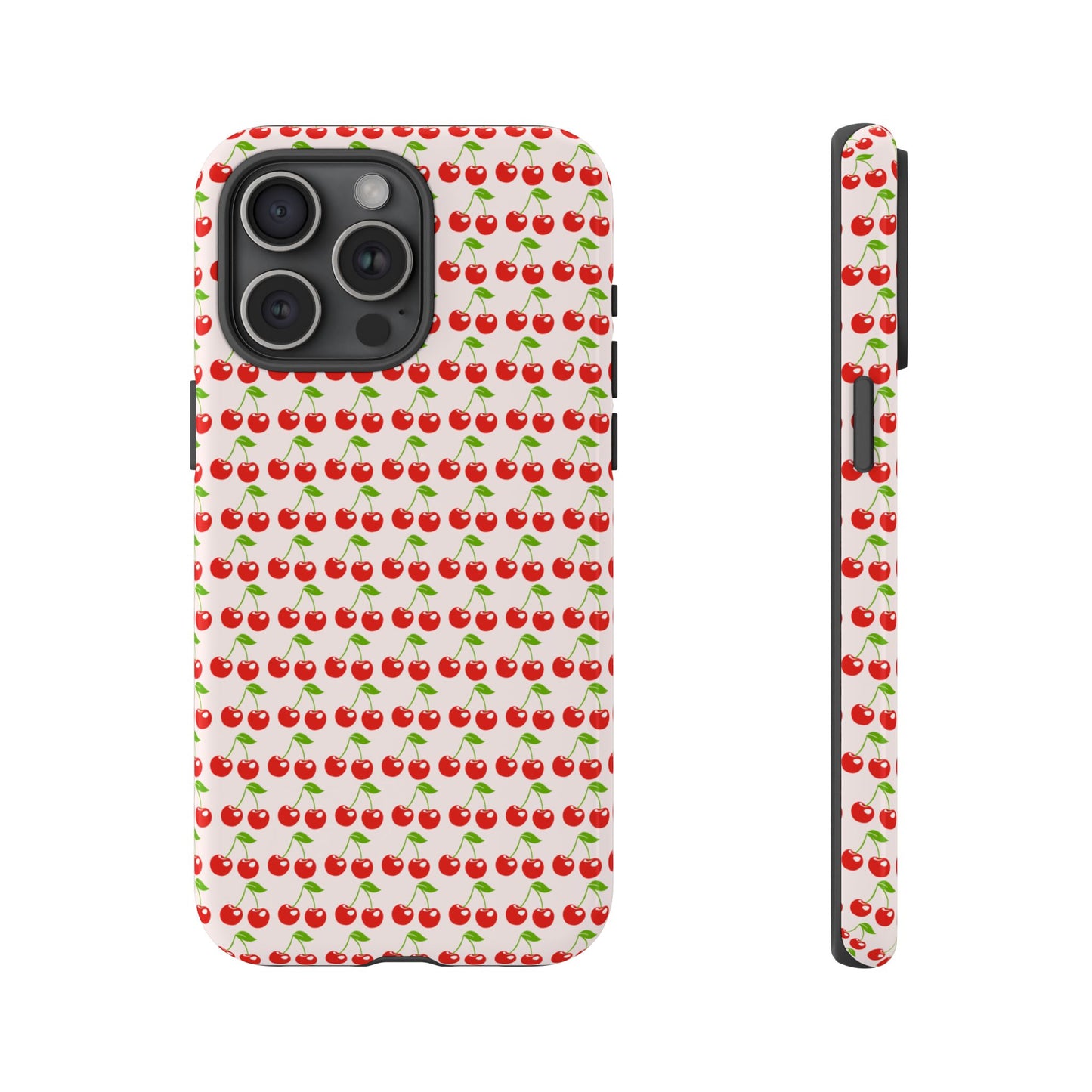 Cherry Pattern Phone Case - Tough Cases, Cute Phone Accessory, Fruit Design Case, Gift for Her, Stylish Protection