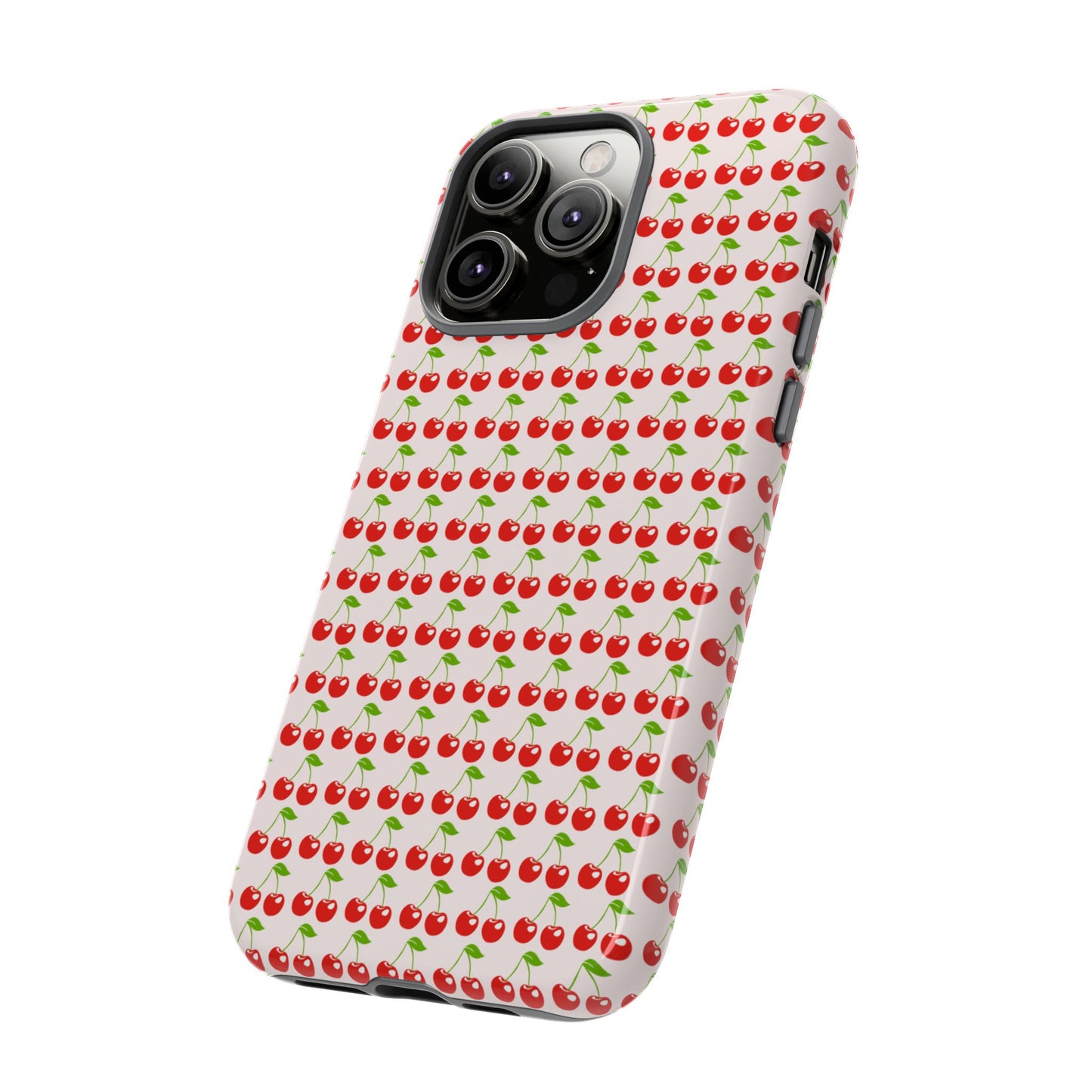 Cherry Pattern Phone Case - Tough Cases, Cute Phone Accessory, Fruit Design Case, Gift for Her, Stylish Protection