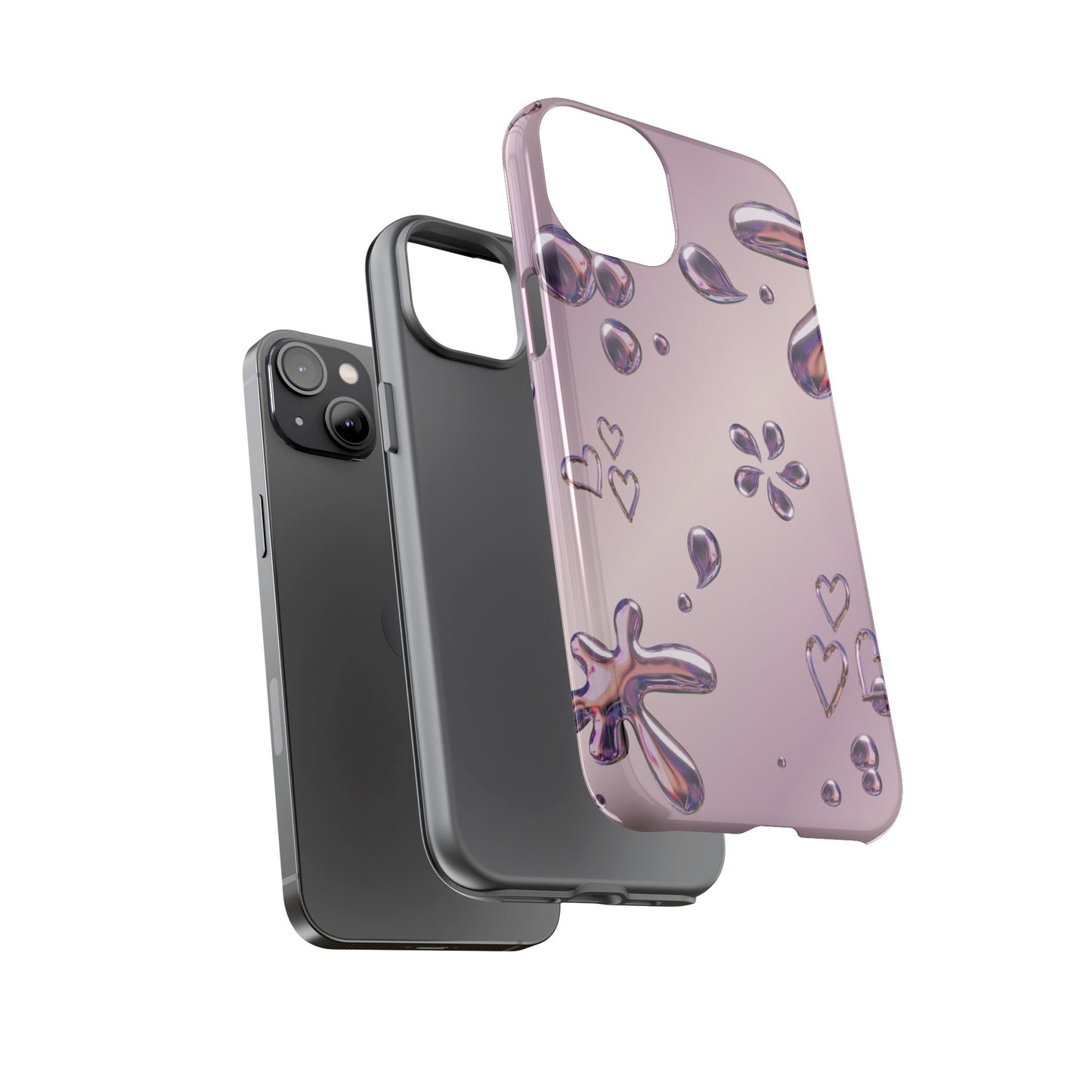 Purple Floral Tough Phone Case, Trendy Accessories for Teens, Gift for Her, Stylish Cell Phone Cover, Cute Pink Case, Mother's Day Gift