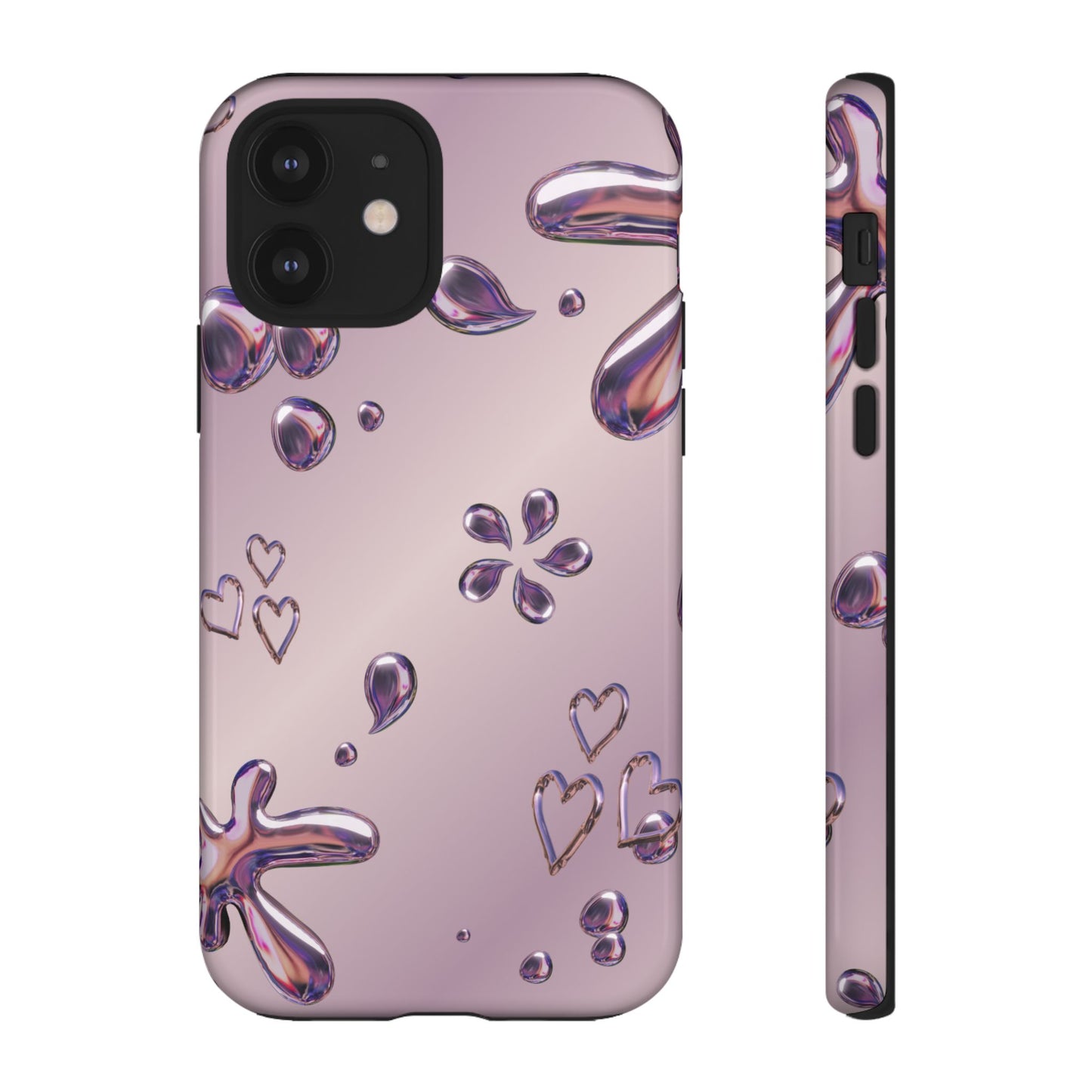 Purple Floral Tough Phone Case, Trendy Accessories for Teens, Gift for Her, Stylish Cell Phone Cover, Cute Pink Case, Mother's Day Gift