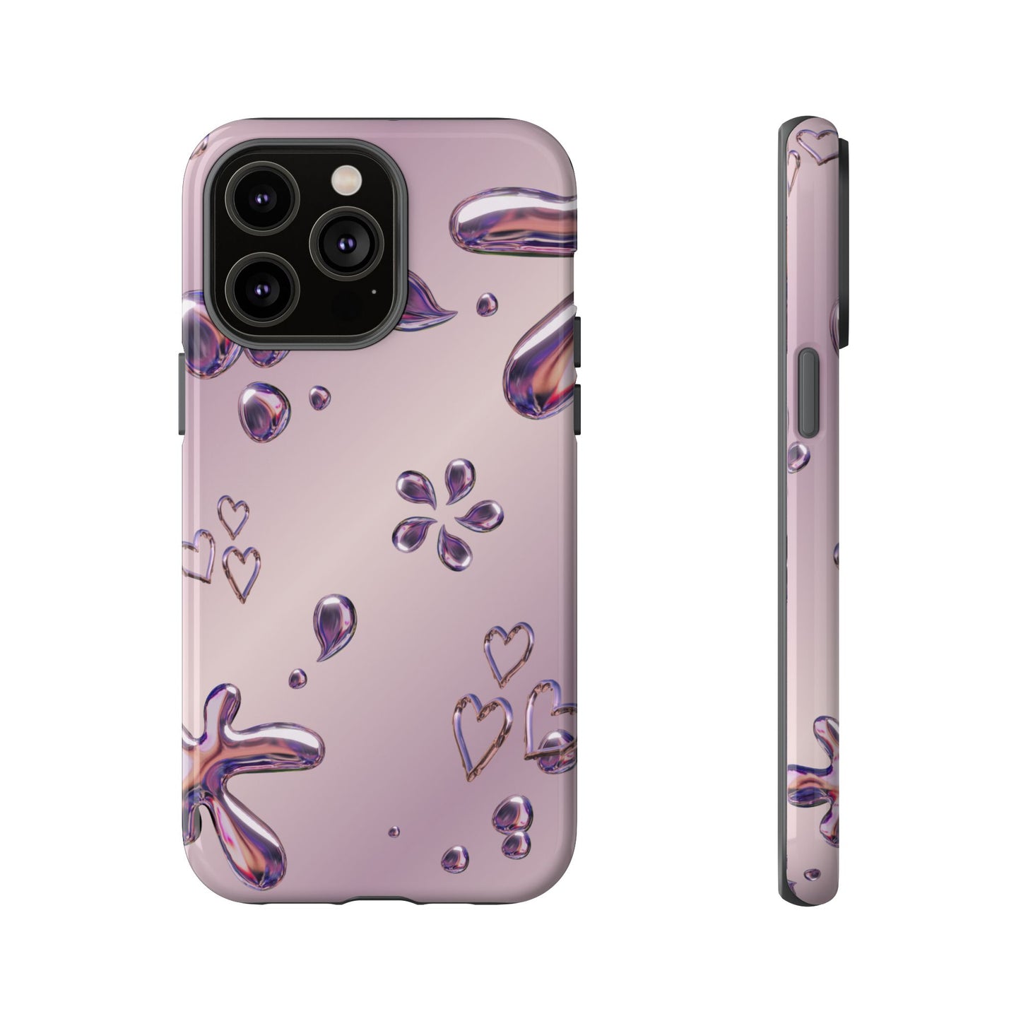 Purple Floral Tough Phone Case, Trendy Accessories for Teens, Gift for Her, Stylish Cell Phone Cover, Cute Pink Case, Mother's Day Gift