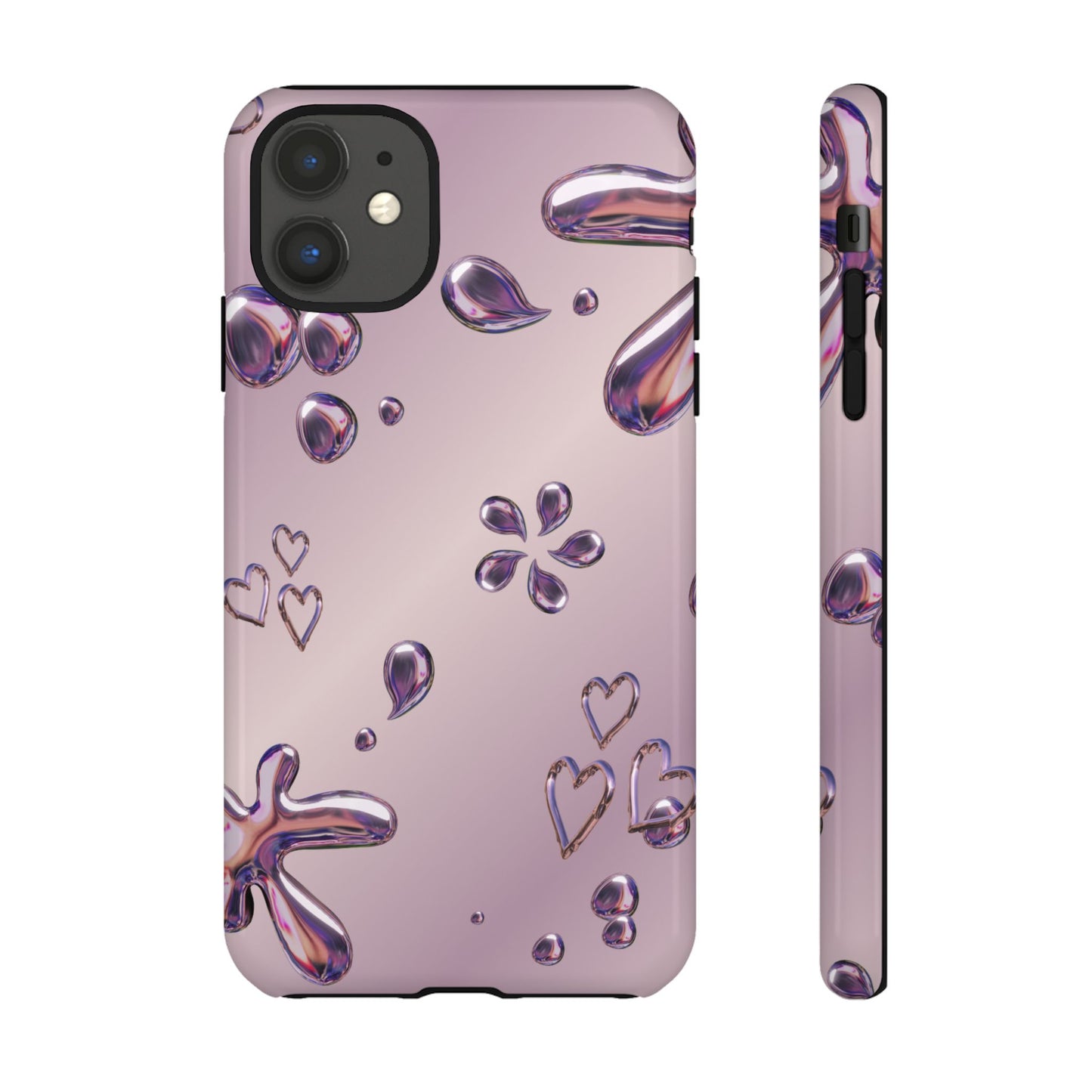 Purple Floral Tough Phone Case, Trendy Accessories for Teens, Gift for Her, Stylish Cell Phone Cover, Cute Pink Case, Mother's Day Gift