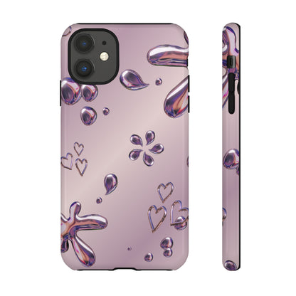 Purple Floral Tough Phone Case, Trendy Accessories for Teens, Gift for Her, Stylish Cell Phone Cover, Cute Pink Case, Mother's Day Gift