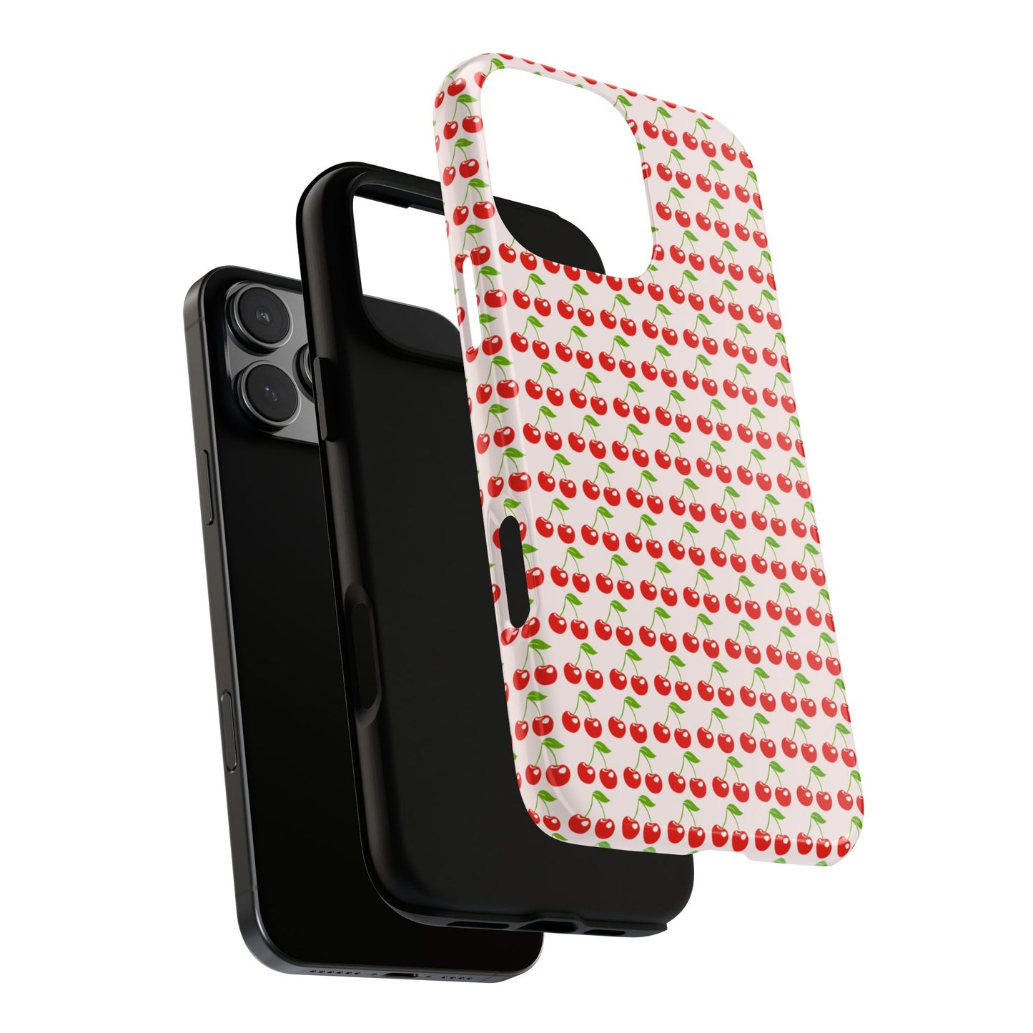 Cherry Pattern Phone Case - Tough Cases, Cute Phone Accessory, Fruit Design Case, Gift for Her, Stylish Protection