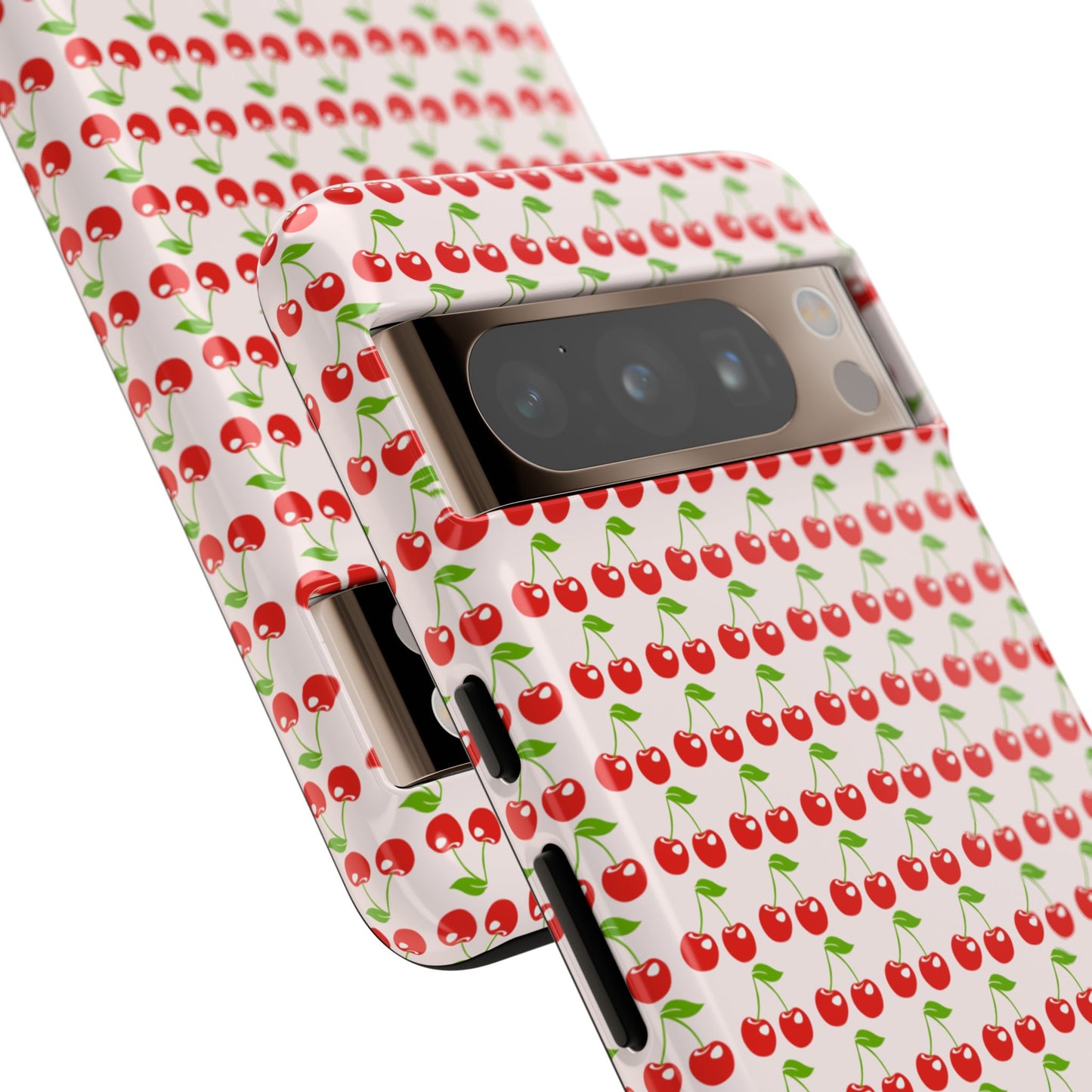 Cherry Pattern Phone Case - Tough Cases, Cute Phone Accessory, Fruit Design Case, Gift for Her, Stylish Protection