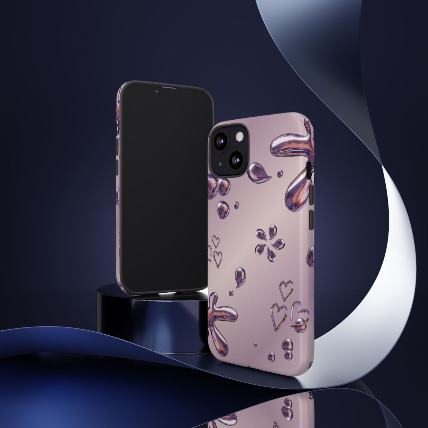 Purple Floral Tough Phone Case, Trendy Accessories for Teens, Gift for Her, Stylish Cell Phone Cover, Cute Pink Case, Mother's Day Gift