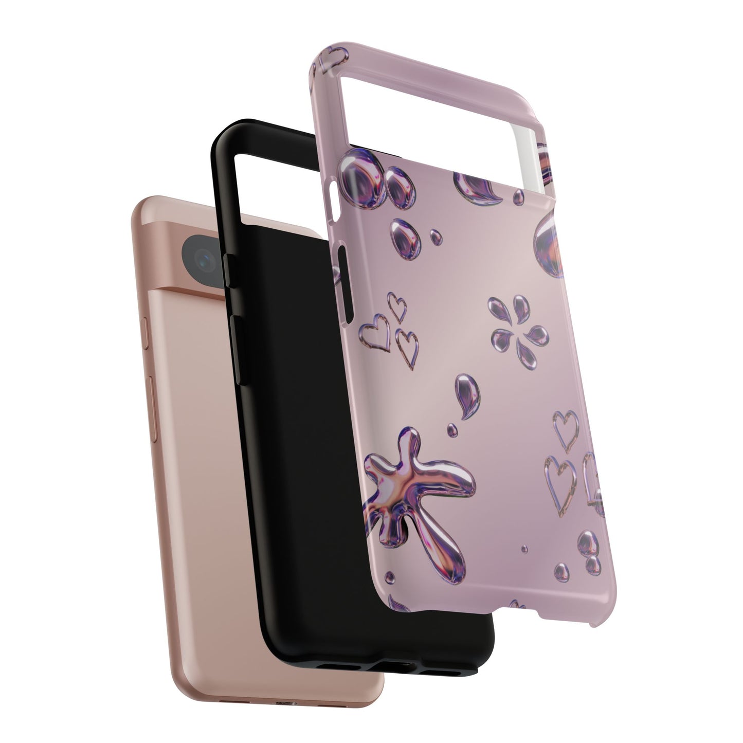 Purple Floral Tough Phone Case, Trendy Accessories for Teens, Gift for Her, Stylish Cell Phone Cover, Cute Pink Case, Mother's Day Gift